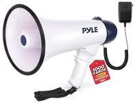 Pyle Megaphone - Compact and Portable PA Speaker - 40W Handheld Bullhorn with , Alarm Siren, Adjustable Volume, Detachable Microphone, and Rechargeable Battery, Great for Sports and Cheer