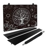 Stove Cover Stove Top Covers For Electric Stoves Foldable Multipurposeglass Top Protector Thick Natural Rubber Anti-Slip Coating Expands Usable Space (27.9x20 Black) (life Tree 27.9 × 20)