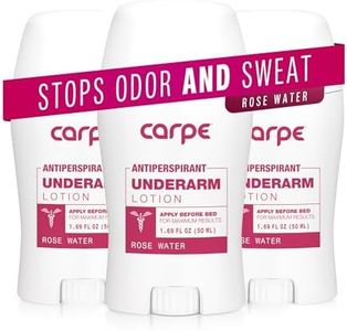 Carpe Underarm Antiperspirant and Deodorant, Clinical strength with Rose Water scent, Combat excessive sweating Stay fresh and dry, Great for hyperhidrosis (Pack of 3)