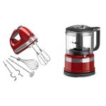 KitchenAid 9-Speed Hand Mixer, KHM926ER & KFC3516ER 3.5 Cup Mini Food Processor, Empire Red