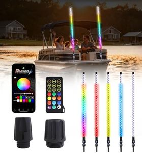 Tavaray 4FT RGB LED Boat Navigation Lights - APP & Remote Control Nav Lights for Boats, 600+ Dynamic Modes IP67 Waterproof Boat Stern Light for Night Fishing, Yacht, Pontoon