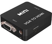 Alexvyan VGA to HDMI, Mini HD 1080P 3.5mm Audio VGA to HDMI HD HDTV Video Converter Box Adapter VGA2HDMI for PC Laptop Dispaly Projector