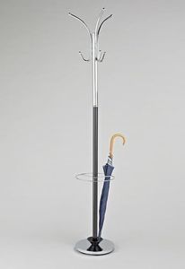 ASPECT Oscar CR40BK - Appendiabiti autoportante in Metallo, con Base per ombrelli, 30 x 30 x 182 cm, Colore: Cromato e Nero