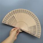 grr 50Pcs Personalized Customized Wooden Fan,Sandalwood Hand Fan Party Decoration,Wood Folding Fan,Wedding Favors Gifts (with Personalized,Hollow)