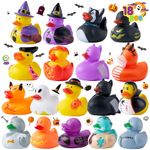 18 Pieces Halloween Fancy Novelty Assorted Rubber Ducks Variety for Fun Bath Squirt Squeaker Duckies , Toy, School Classroom Prizes Ducky, Trick or Treat Fillers and Party Favors.