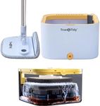 True & Tidy® TrueClean Spin Mop 2.0 w/Detachable Inner Bucket, Self Standing, Separates Clean and Dirty Water, Foldable Square Mop Head, Triple Jet Stream w/Hidden Brush, Replaceable 2pc Pads