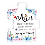 GROWTHMAGIC Aunt Gifts from Niece - 4.7" x 4.7" Engraved Acrylic Block Puzzle Piece Aunt Gifts - Birthday Christmas Graduation Plaque Gifts for Aunt