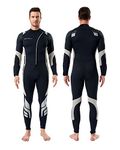 Seaskin Wetsuit Men Women 3mm Neoprene Full Body Diving Suits Front Zip Wetsuit for Scuba Diving Snorkeling Surfing Swimming (Mens Black+Gray, Large)