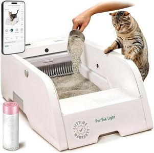 Petcove Self Cleaning Automatic Litter Box for Multi Cat Open Top/Quiet Operation ≤45 dB/Odor Control/Dual Anti-Pinch Safety/Easy App Control with Ultra Fast 5 GHz Wi-Fi - 20 Count Litter Bags