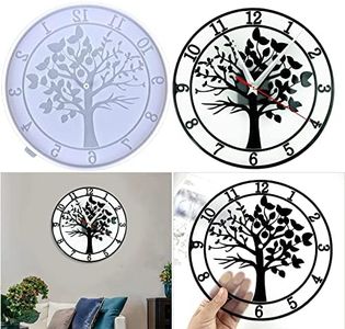 Silicone Tree of Life Large Clock Resin Epoxy Mold With Movement, Arabic Number Wall Clock Casting Mould Home Art Hanging Decor Ornaments Craft Kit