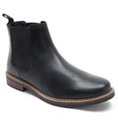 Thomas Crick Men's 'Bamford' Formal Chelsea Boots, Classic, Comfortable and Stylish Boots for Any Occasion, Made with Leather For an Effortless and Chic Look (Black/Wood)