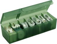 HOME CUBE Plastic Data Cable Organizer Box Charger Cable Management 7 Compartments Storage Box For Usb Cord Sorter, Cards, Paper Clips, Mobile Charger, Stationary Items (Green)