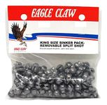 Eagle Claw Removable Split Shot King Pack, 360 Piece (Plain, Size-3/0)