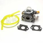 HURI Carburetor for Ryobi RBC430SES RLT430CES RLT26CDY RLT30CESA RLT30SESA ORLT30PRT RPR3025JA Carburettor Fuel Line Primer Bulb Gasket