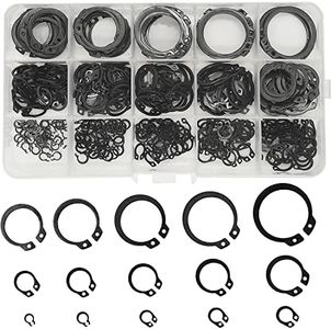 WeqeYent 350pcs M4-M28 Black 65Mn Steel External Circlips Snap Retaining Rings, 15 Sizes Black C-Clip Retaining Clip Ring Assortment Set