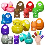 Dinosaur Egg Toys for Toddlers 3 Year Old,20Pcs Dino Finger Puppets Kids Matching Eggs Montessori Toy Set,Counting & Color Sorting Game,Party Favors Birthday Easter Gift for Baby Boys Girls