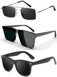 Sheomy Unisex Combo offer pack of 3 shades glasses White Black Candy MC stan Rectangle Retro Vintage Narrow Sunglasses Women::Men Small Narrow Square Sun Glasses Combo offer pack of candy MC stan-21