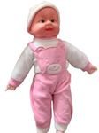 DHARMISHO Happy Baby Laughing Musical Boy Doll A Wonderful Present for Kids, Girls,& Boys, The with Touch Sensors and Sound is Made by India. Baby Boy Doll | Size: 40 H by 25 L by 13 W C.M-a (Pink)