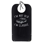 AEUNIV Funny Adult Bibs,I'm Not Old I'm Classic Funny Car Graphic - Waterproof Clothing Protector with Crumb Catcher Washable and Reusable Adult Bib for Men, Women