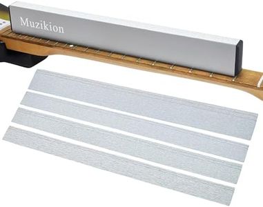 Muzikion Guitar Fret Leveler Sanding Beam, 16 Inch Fret Leveling Beam, Professional Fretboard Leveling File Block Luthier Repair Tool with 3 Sets of 120/240/320/600 Grit Replacement Sandpaper