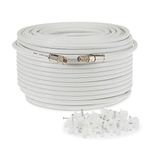 SSL RG6 Satellite Coaxial Cable Extension 5 Meter White Fully Assembled RG6 Satellite Coax TV Lead Kit with Premium Fitted Compression F Connectors for Sky Q HD, Freesat and Virgin Media