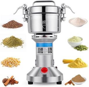 Grain Mill, 2000W High-Speed 750g 304 Stainless Steel Professional grain mill for flour & Spice Grinder for Kitchen and Coffee Shop - Grinds Grains, Coffee, Dry Spices, Easy Operation