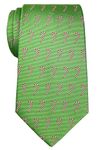 Retreez Green Christmas Woven Men's Tie with Christmas Candy Canes Pattern