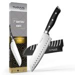 nuovva Professional Kitchen Knife – Sharp Santoku Chef Knives – 7 inch German High Carbon Stainless Steel – Sharp Slicing Knife