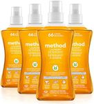 Method Liquid Laundry Detergent; Ginger Mango Scent; Plant-Based Stain Remover; 66 Loads per 53.5 fl oz bottle; 4 Pack (264 Total Loads); Packaging May Vary