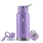 IDEUS Vacuum Insulated Water Bottle, Stainless Steel Double Wall Flask Metal Sports Canteen with Leak-Proof Screw Cap (32oz (950ml), Violet)