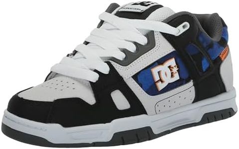 DC Men's Stag Causal Skate Shoe, White/Black/Orange, 11.5