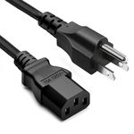 HYTEK Power Cord (1.5m/5ft, 1-Pack) 3 Prong (NEMA 5-15P to C13) 10A 125V 18AWG, Replacement Power Cord for Computer, TV Monitor Projector Printer Cooker and other compatible Home & Kitchen Appliances.