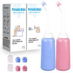 2PCS Handheld Personal Bidet Bottle, Bottle for Gentle Postpartum Care and Cleansing, Feminine Care Perineum Cleansing, 500Ml Portable Bidet Travel Bidet (Pink+Blue), Resistant to 100ºC, Bonus Bag.