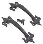 7" Cast Iron Gate Door Handle Pull/Utility Door Pull/Barn Door Handle Set of Two by The Metal Magician…
