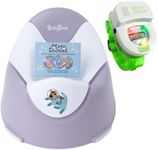 POTTY TIME New | Potty Training Seat by Potty Watch Inventor - Easy & Fun Toilet with Interactive 6 Reusable Color Changing Stickers and Potty Watch Included (Space & Green)