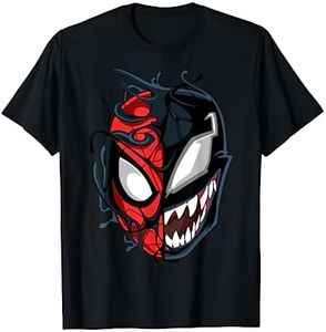Marvel Spider-Man Peter Venom Split Face Maglietta