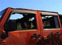 Rugged Ridge 11349.12 Window Visor Kit, Matte Black; 07-18 Jeep Wrangler JK, 4 Door