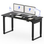 FLEXISPOT Dual Motors 4 Legs Standing Desk 55 x 28 Inch Adjustable Height Desk with Splice Board Home Office Computer Workstation Electric Sit Stand up Desk, Black Top + Black Frame