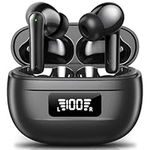 JBMI Wireless Earbuds Bluetooth Earphones, 60H Deep Bass Ear Buds with 4 Noise Cancelling Microphone, IPX5 Waterproof in Ear Headphones for iPhone Android Sports Gaming Usb C