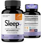 Sandhu's Sleep 60 Capsules –Non-Habit Forming 5-in-1 Sleep Aid Supplement with Melatonin, Magnesium, GABA, L-Theanine & 5-HTP