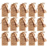 Amajoy 50PCS Small Wood Honey Dipper Sticks with Thank You Escort Card and Twine Server for Honey Jar Dispense Drizzle Honey Wedding Party Favor Baby Shower Giveaway Gift