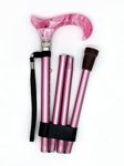 Classy Walking Canes Folding Pink with Rhinestones