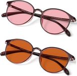 BRADDELL OPTICS Indoor FL-41 Rose & Outdoor FL-60 Brown Tinted Migraine Light Sensitivity Glasses for Fluorescent LED Glare, Photophobia and Computer Usage