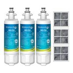 Waterdrop ADQ36006101 Replacement for LG LT700P, Kenmore 9690, 469690, ADQ36006102, LFXS30766S, RFC1200A, FML-3 Refrigerator Water and LT120F Air Filter, 3 Combo, Package May Vary