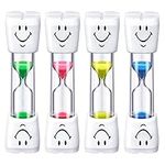 4 Pieces Kids Toothbrush Timer, Smile Pattern Hourglass 2 Minute Sandglass Timer, Sensory Toys for Kids Games Classroom Kitchen Cooking Home Office Decoration (4 Colors)