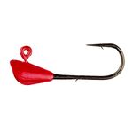 Trout Magnet Jig Heads - 1/4 oz Red 25 Pack - Shad Dart Head Shape Hook with Lure Body Securing Barb - Balanced Jigs and Hooks for Trout, Crappie, Bass, Panfish - Freshwater Saltwater Fishing Gear