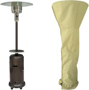 Hanover 7-Ft. 48,000 BTU Steel Propane Portable Patio Heater with Weather-Protective Cover, Modern Umbrella Style Gas Outdoor Heater for Deck, Patio, or Backyard, Durable Outdoor Heaters for Patio