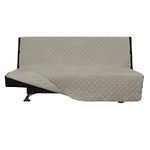 Easy-Going Futon Sofa Slipcover Reversible Sofa Cover Armless Futon Cover Furniture Protector Couch Cover Water Resistant Pets, Kids, Children, Dog, Cat (Futon, Beige/Beige)