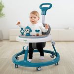 Baybee Drono Pro Baby Walker for Kids,with Parental Push Handle & 4 Seat Height Adjustable | Activity Walker for Baby with Musical Toy Bar & FootMat | 6-18 Months Boys Girls (Blue)