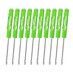 TASAN RACING 10Pcs Mini Tops and Pocket Clips Pocket Screwdriver Strong Magnetic Slotted Screwdriver Green